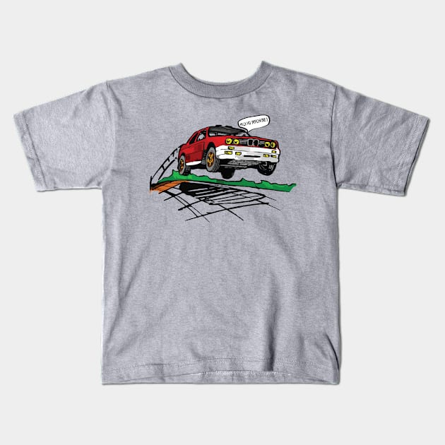 BMW M3 Rally Jump Kids T-Shirt by carlosramosgzz